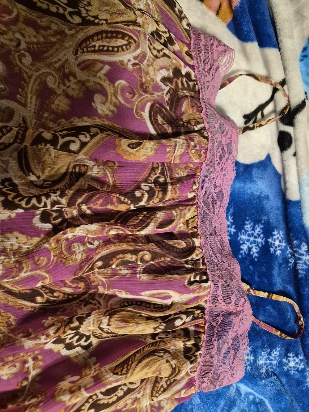 Candie's Pink and Brown Paisley Lace Cami